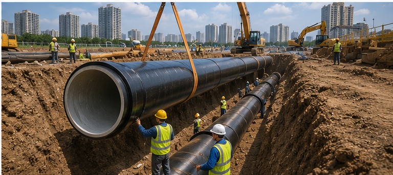 Long-term municipal water pipeline system using cement lined ductile iron pipes Long-term municipal water pipeline system using cement lined ductile iron pipes