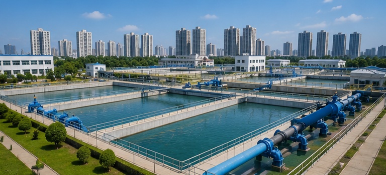 Modern drinking water treatment facility using ductile iron pipeline infrastructure Modern drinking water treatment facility using ductile iron pipeline infrastructure